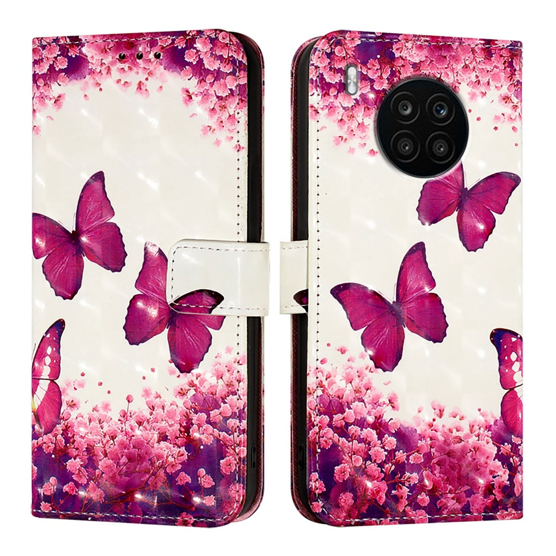 Honor 50 Lite Leather Flip Phone Case with 3D Painted Design, Card Holder, Wallet & Stand Function - Durable Protection & Easy Access