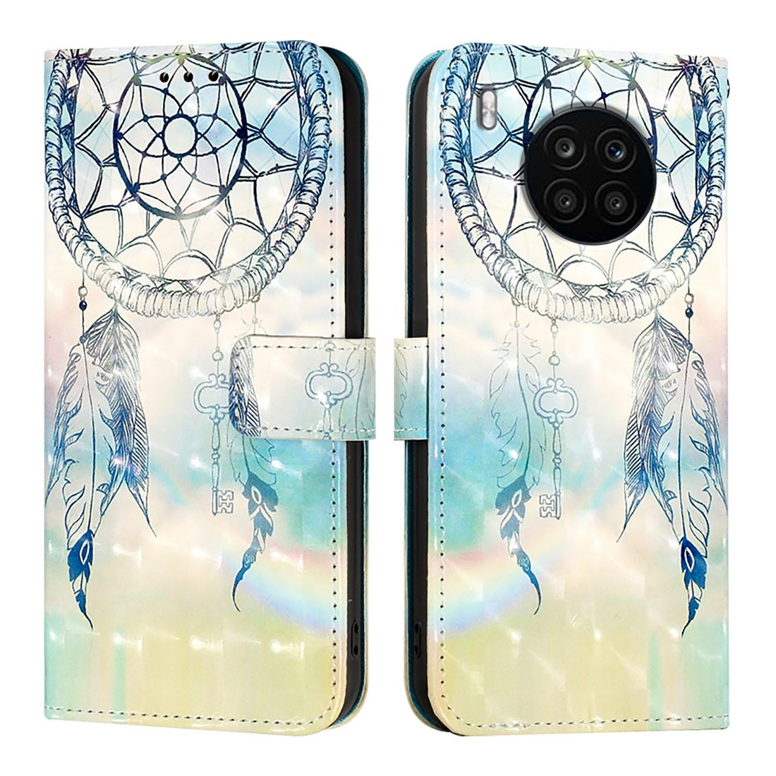 Honor 50 Lite Leather Flip Phone Case with 3D Painted Design, Card Holder, Wallet & Stand Function - Durable Protection & Easy Access