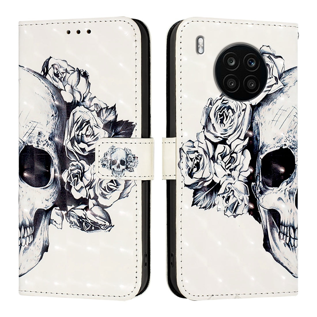 Honor 50 Lite Leather Flip Phone Case with 3D Painted Design, Card Holder, Wallet & Stand Function - Durable Protection & Easy Access