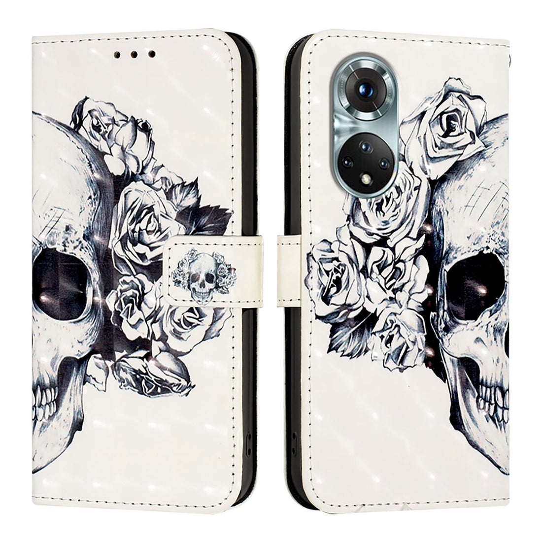Honor 50 Pro Leather Flip Phone Case with 3D Painted Design, Card Holder, Wallet & Stand Function - Durable Protection & Easy Access