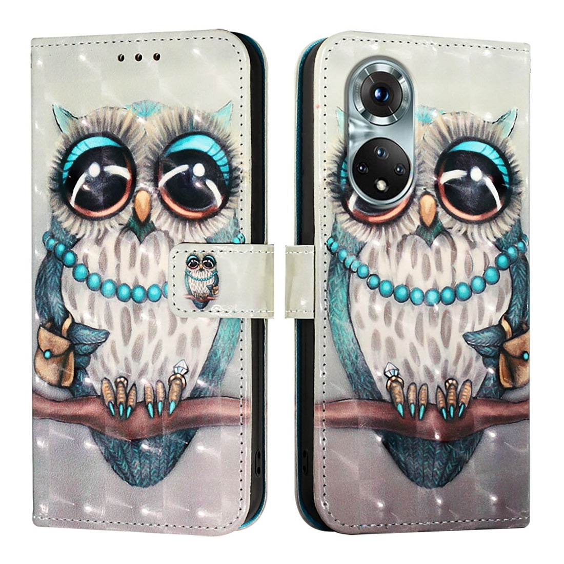 Honor 50 Pro Leather Flip Phone Case with 3D Painted Design, Card Holder, Wallet & Stand Function - Durable Protection & Easy Access