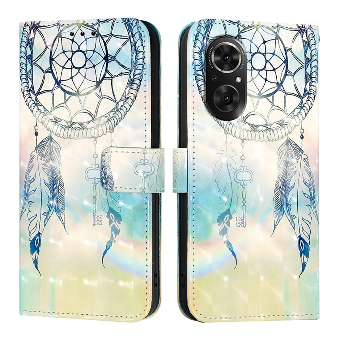 Honor 50 SE Leather Flip Phone Case with 3D Painted Design, Card Holder, Wallet & Stand Function - Durable Protection & Easy Access