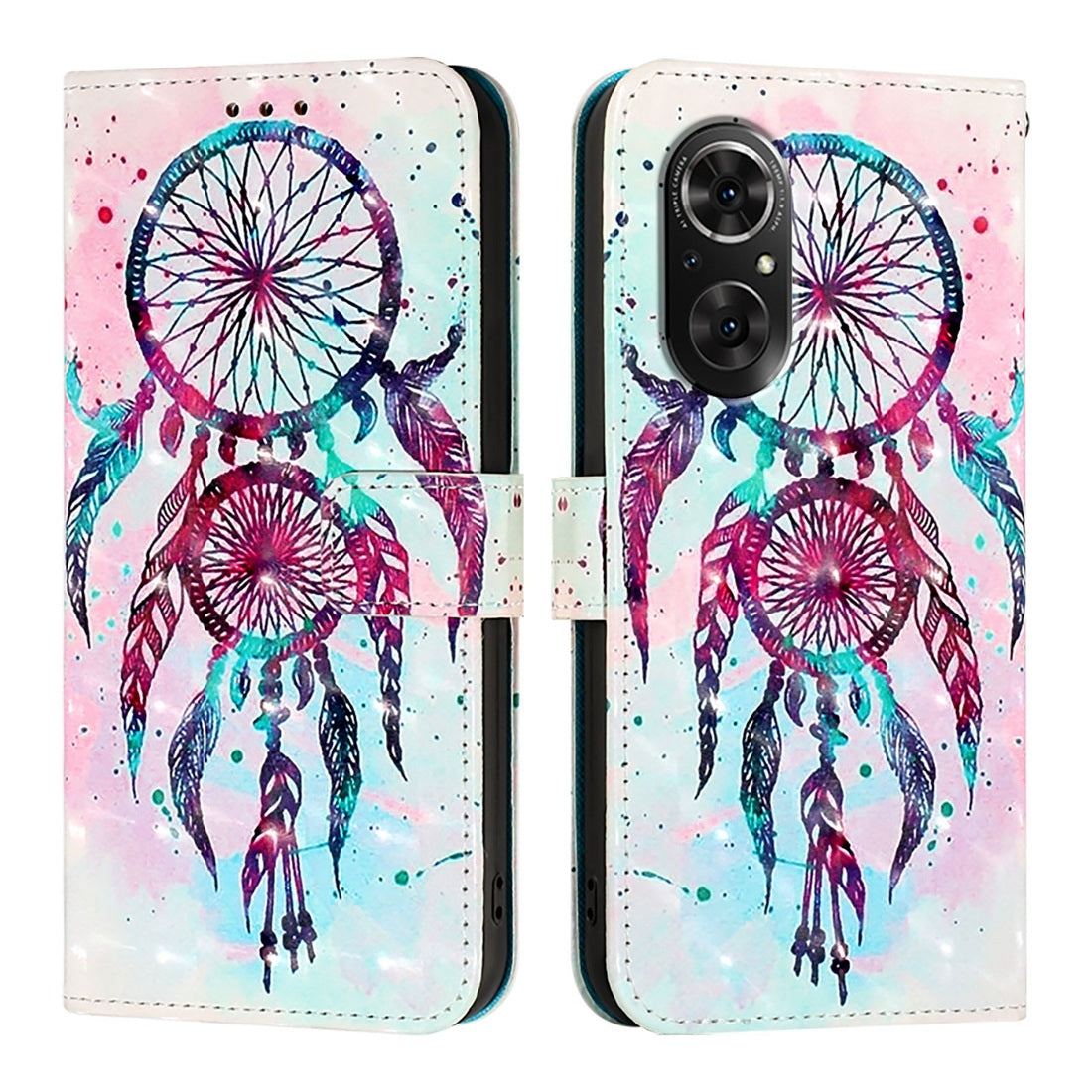 Honor 50 SE Leather Flip Phone Case with 3D Painted Design, Card Holder, Wallet & Stand Function - Durable Protection & Easy Access