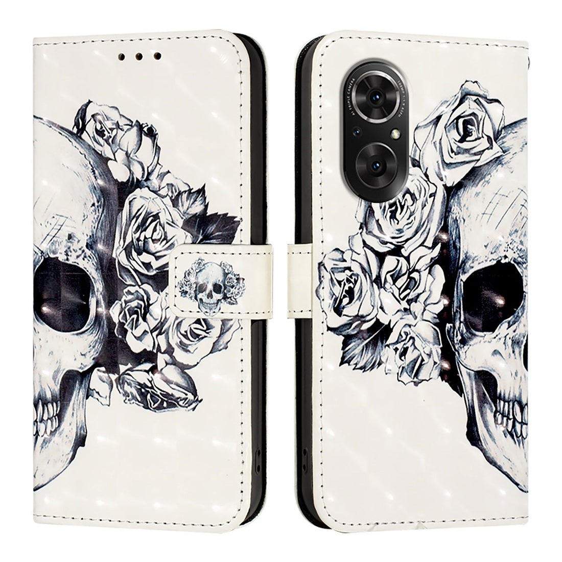 Honor 50 SE Leather Flip Phone Case with 3D Painted Design, Card Holder, Wallet & Stand Function - Durable Protection & Easy Access
