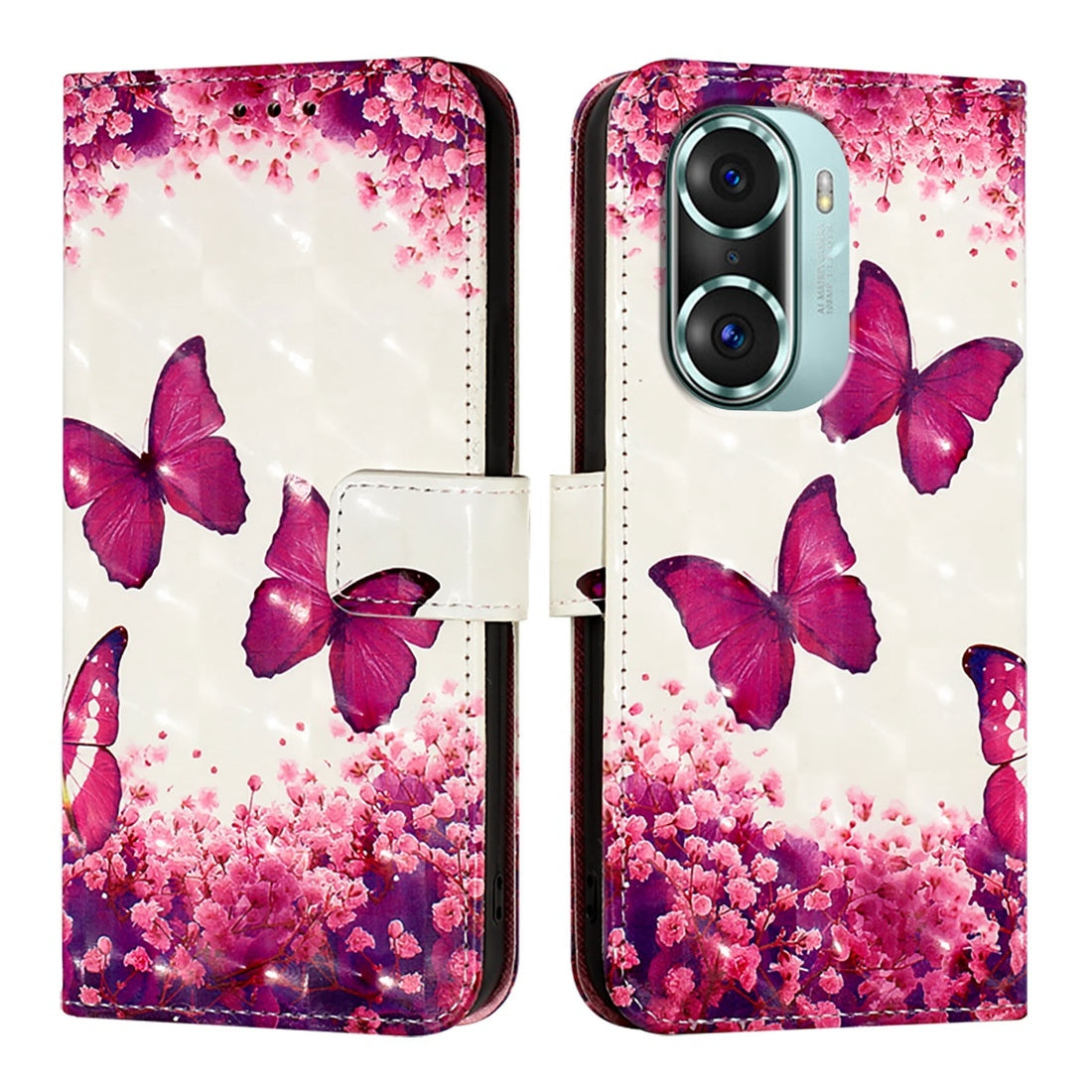 Honor 60 Pro Leather Flip Phone Case with 3D Painted Design, Card Holder, Wallet & Stand Function - Durable Protection & Easy Access