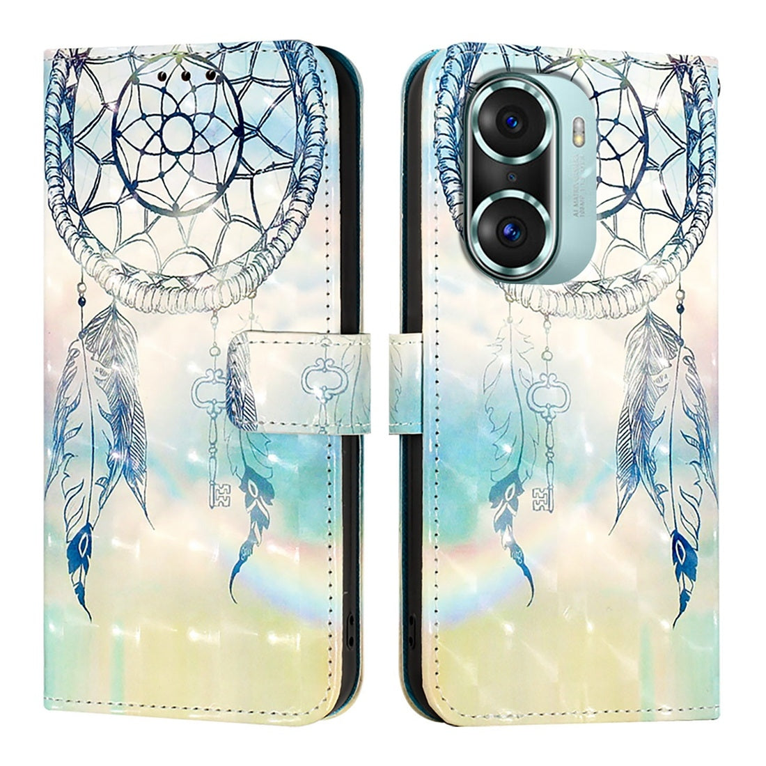 Honor 60 Pro Leather Flip Phone Case with 3D Painted Design, Card Holder, Wallet & Stand Function - Durable Protection & Easy Access
