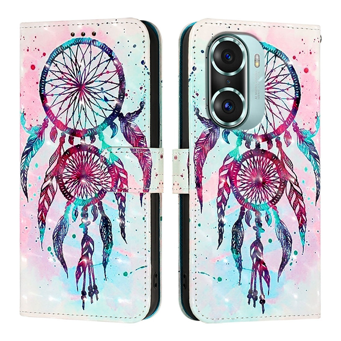 Honor 60 Pro Leather Flip Phone Case with 3D Painted Design, Card Holder, Wallet & Stand Function - Durable Protection & Easy Access