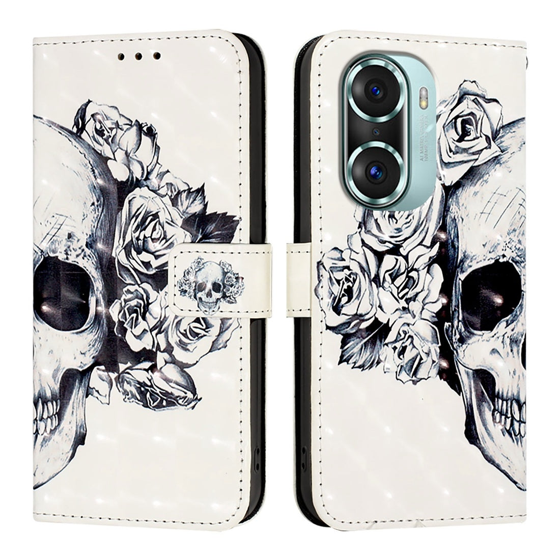 Honor 60 Pro Leather Flip Phone Case with 3D Painted Design, Card Holder, Wallet & Stand Function - Durable Protection & Easy Access