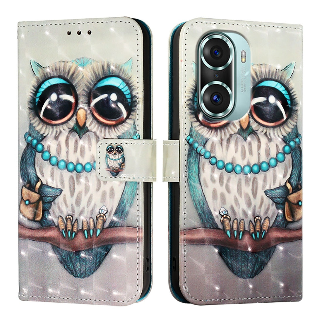 Honor 60 Pro Leather Flip Phone Case with 3D Painted Design, Card Holder, Wallet & Stand Function - Durable Protection & Easy Access