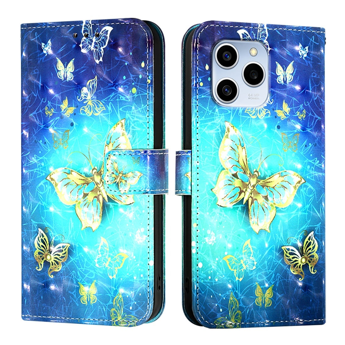 Honor 60 SE Leather Flip Phone Case with 3D Painted Design, Card Holder, Wallet & Stand Function - Durable Protection & Easy Access