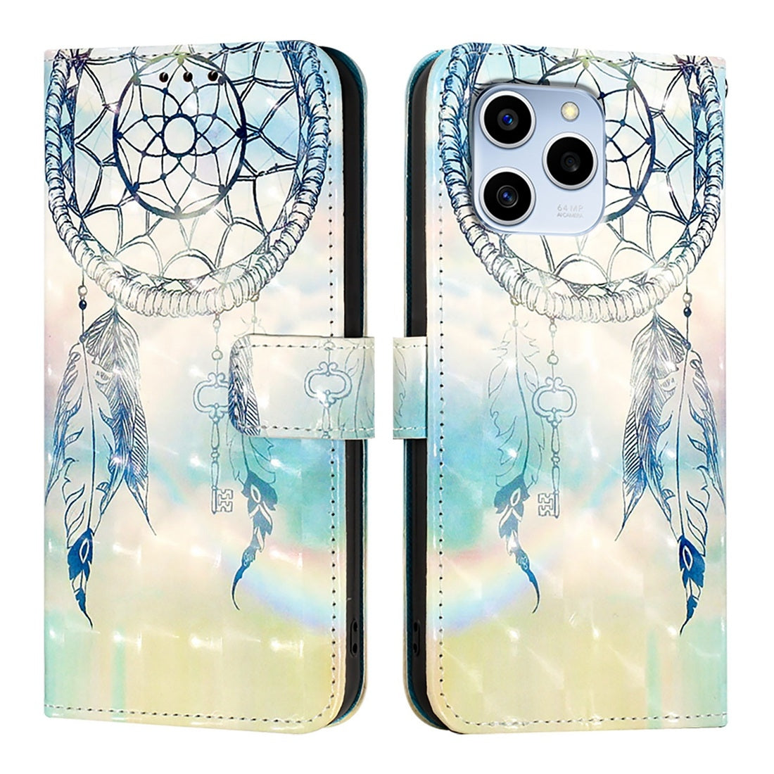 Honor 60 SE Leather Flip Phone Case with 3D Painted Design, Card Holder, Wallet & Stand Function - Durable Protection & Easy Access