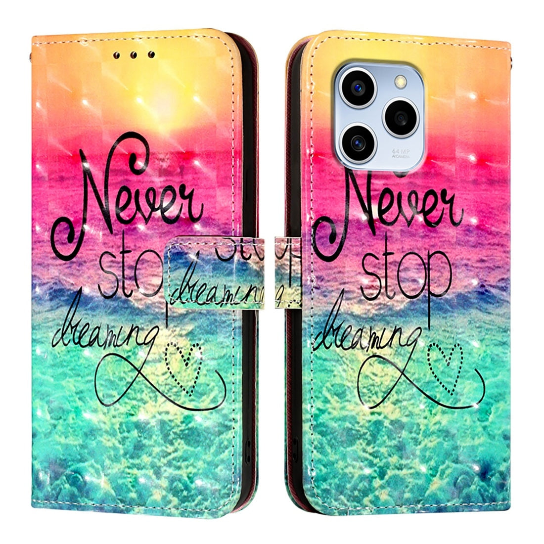 Honor 60 SE Leather Flip Phone Case with 3D Painted Design, Card Holder, Wallet & Stand Function - Durable Protection & Easy Access
