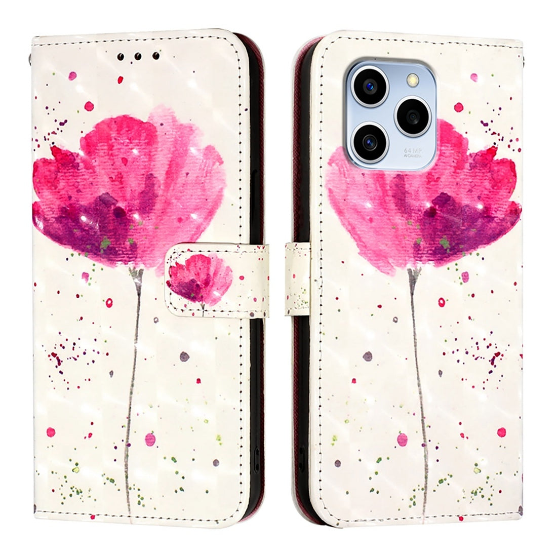 Honor 60 SE Leather Flip Phone Case with 3D Painted Design, Card Holder, Wallet & Stand Function - Durable Protection & Easy Access