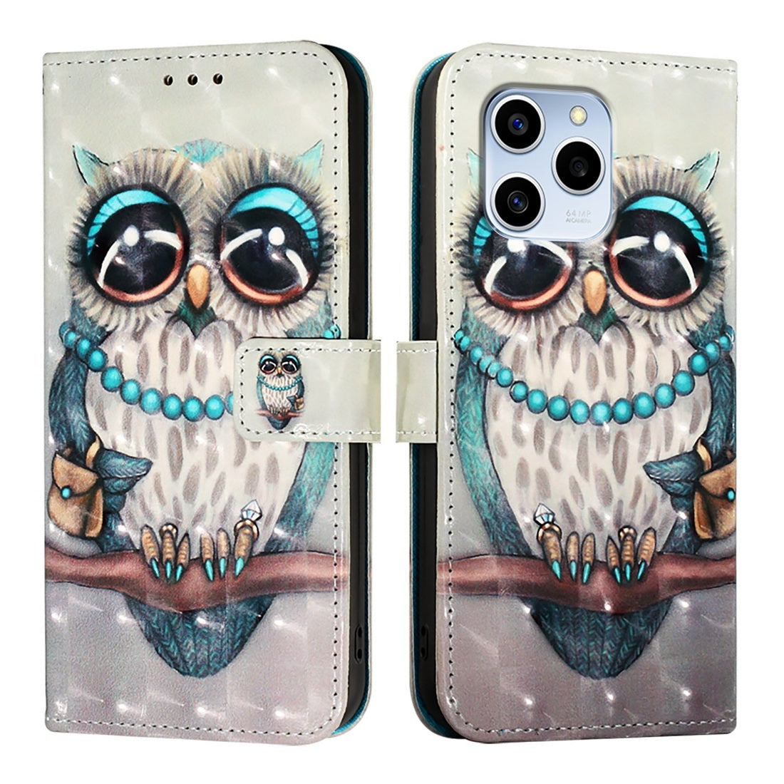 Honor 60 SE Leather Flip Phone Case with 3D Painted Design, Card Holder, Wallet & Stand Function - Durable Protection & Easy Access
