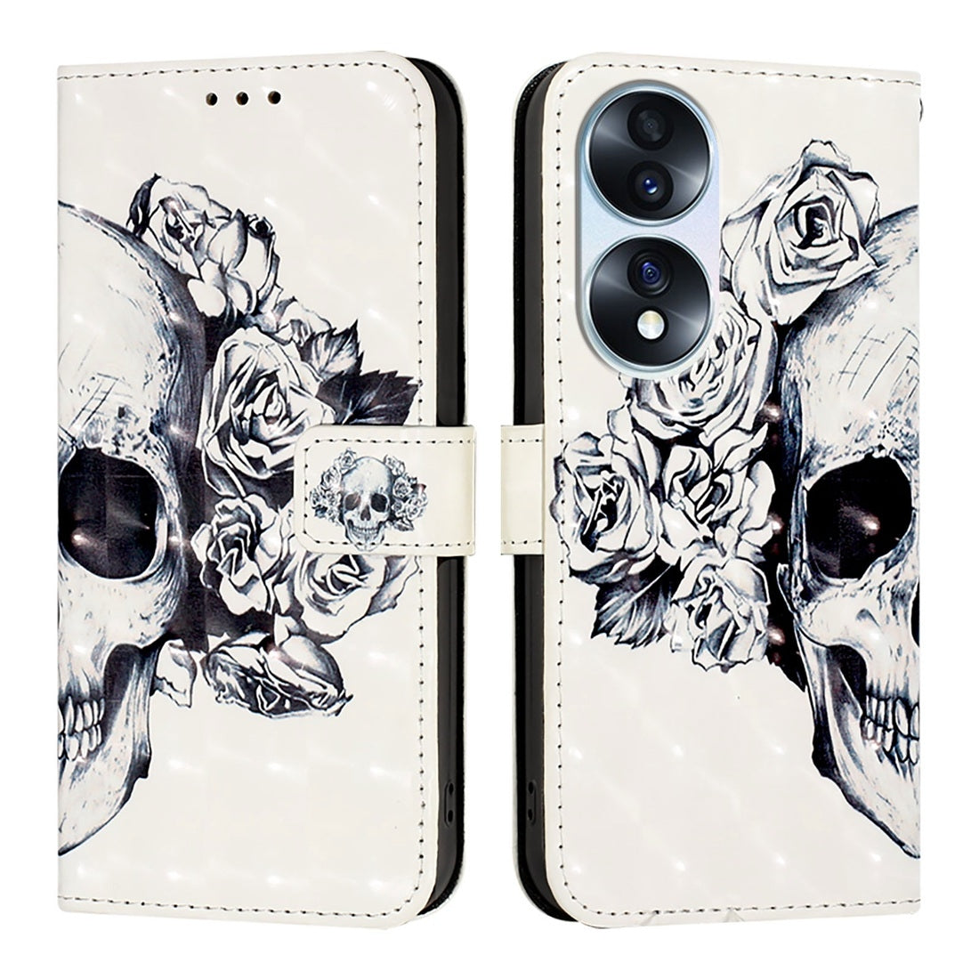 Honor 70 Leather Flip Phone Case with 3D Painted Design, Card Holder, Wallet & Stand Function - Durable Protection & Easy Access
