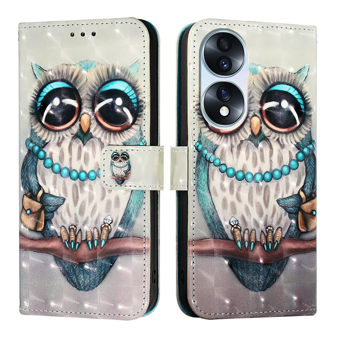 Honor 70 Leather Flip Phone Case with 3D Painted Design, Card Holder, Wallet & Stand Function - Durable Protection & Easy Access