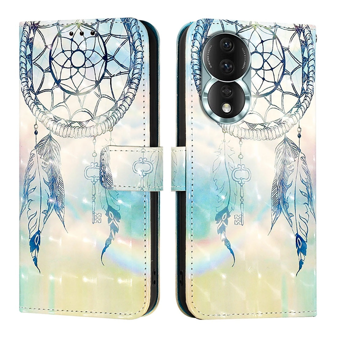 Honor 80 Leather Flip Phone Case with 3D Painted Design, Card Holder, Wallet & Stand Function - Durable Protection & Easy Access