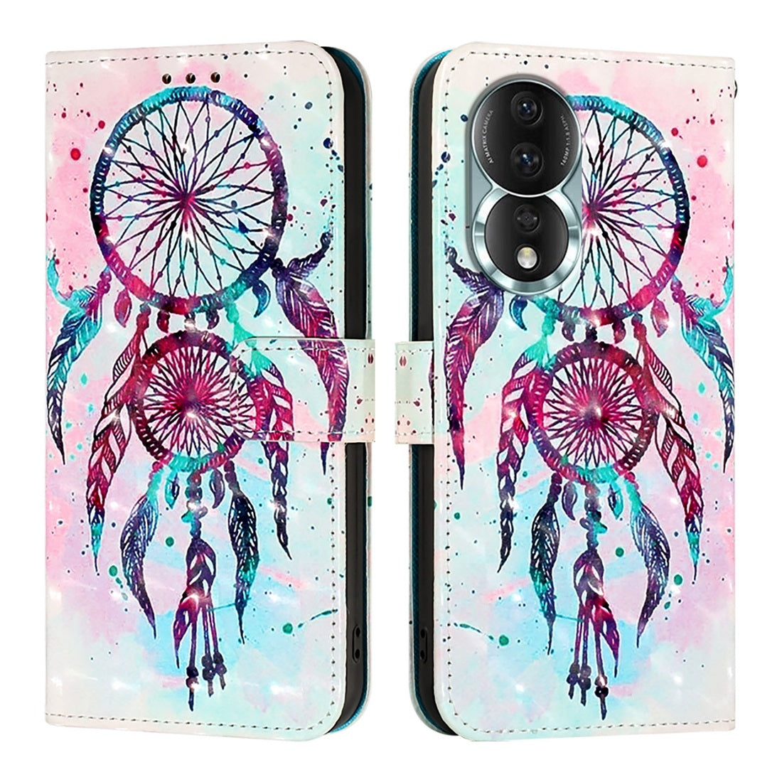 Honor 80 Leather Flip Phone Case with 3D Painted Design, Card Holder, Wallet & Stand Function - Durable Protection & Easy Access