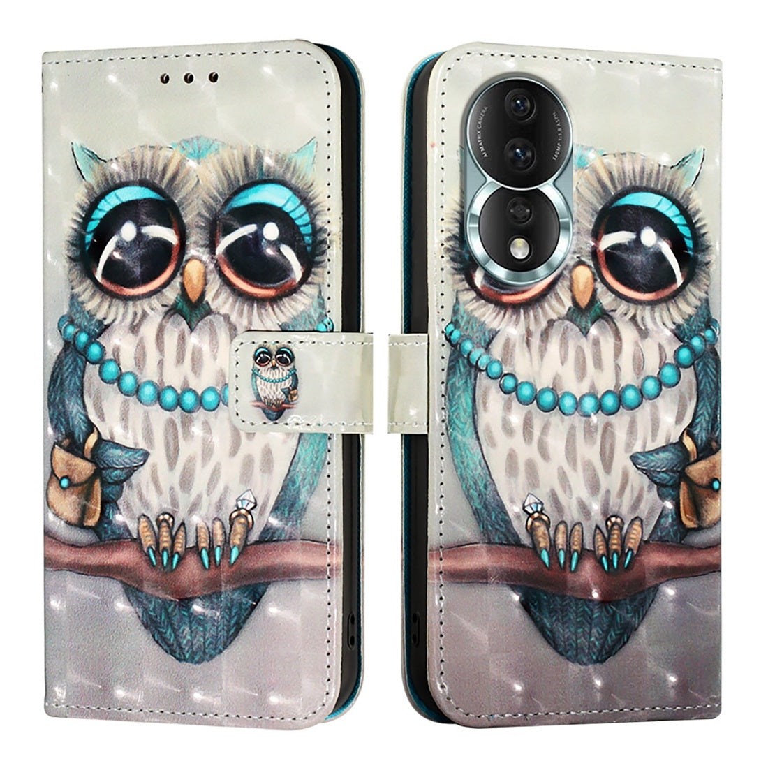 Honor 80 Leather Flip Phone Case with 3D Painted Design, Card Holder, Wallet & Stand Function - Durable Protection & Easy Access