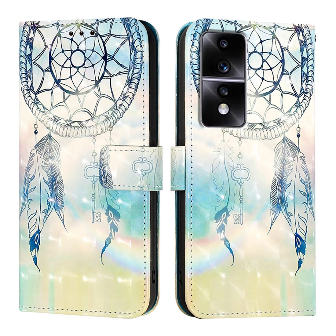 Honor 80 GT Leather Flip Phone Case with 3D Painted Design, Card Holder, Wallet & Stand Function - Durable Protection & Easy Access