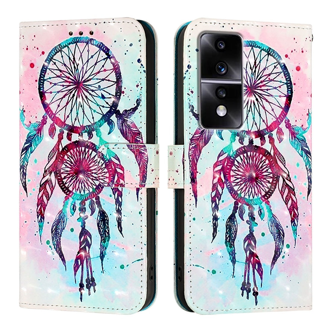 Honor 80 GT Leather Flip Phone Case with 3D Painted Design, Card Holder, Wallet & Stand Function - Durable Protection & Easy Access