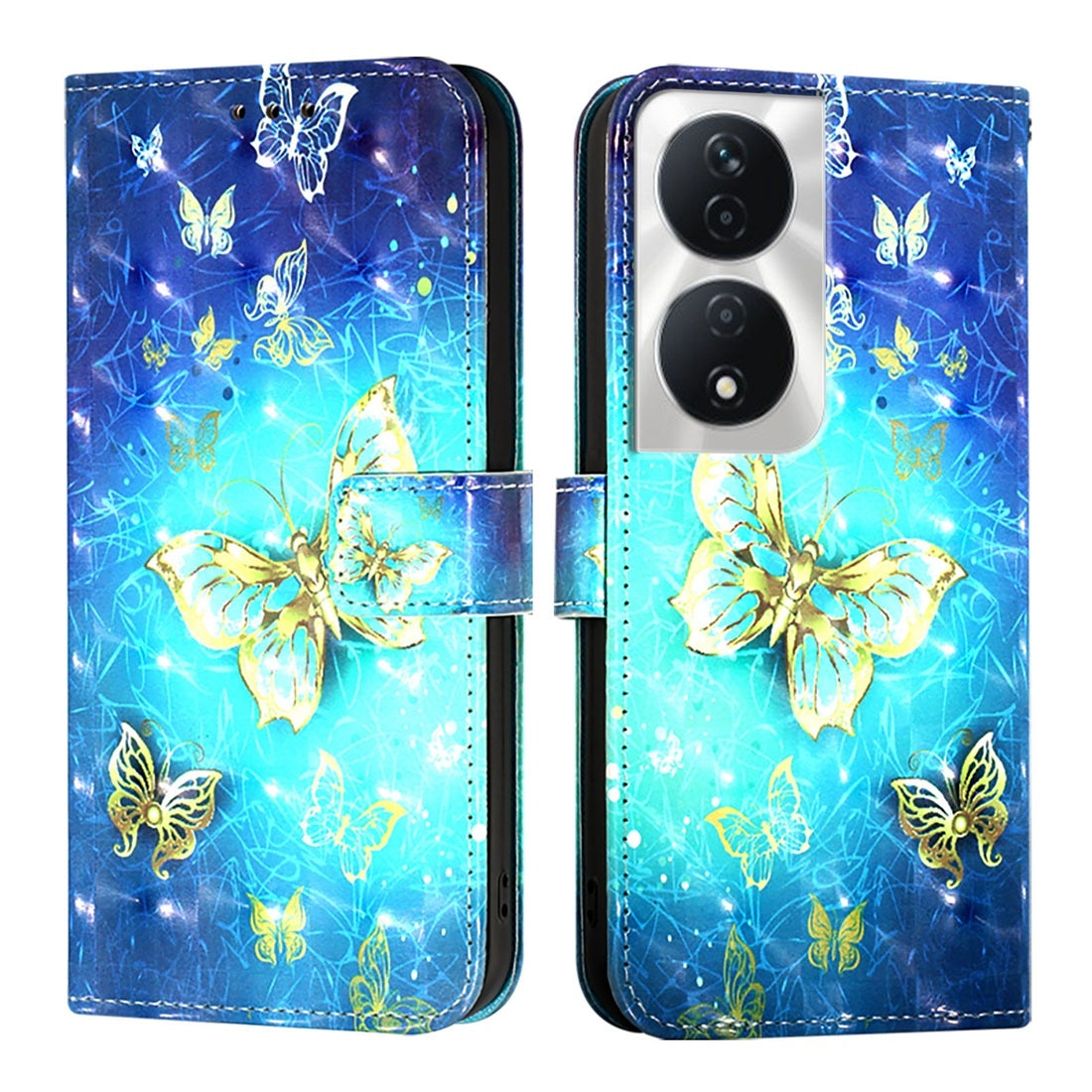 Honor 5G Global Leather Flip Phone Case with 3D Painted Design, Card Holder, Wallet & Stand Function - Durable Protection & Easy Access
