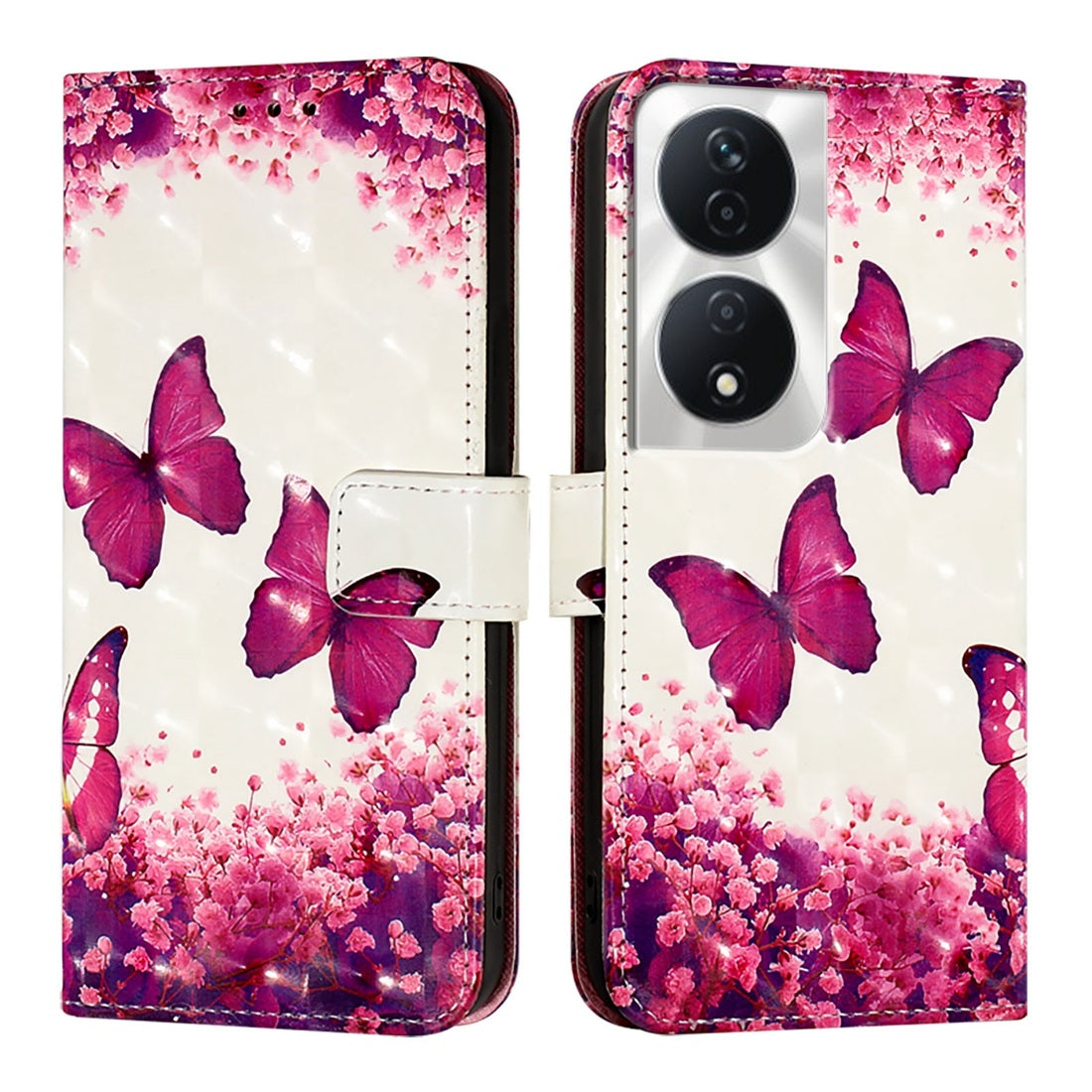 Honor 5G Global Leather Flip Phone Case with 3D Painted Design, Card Holder, Wallet & Stand Function - Durable Protection & Easy Access