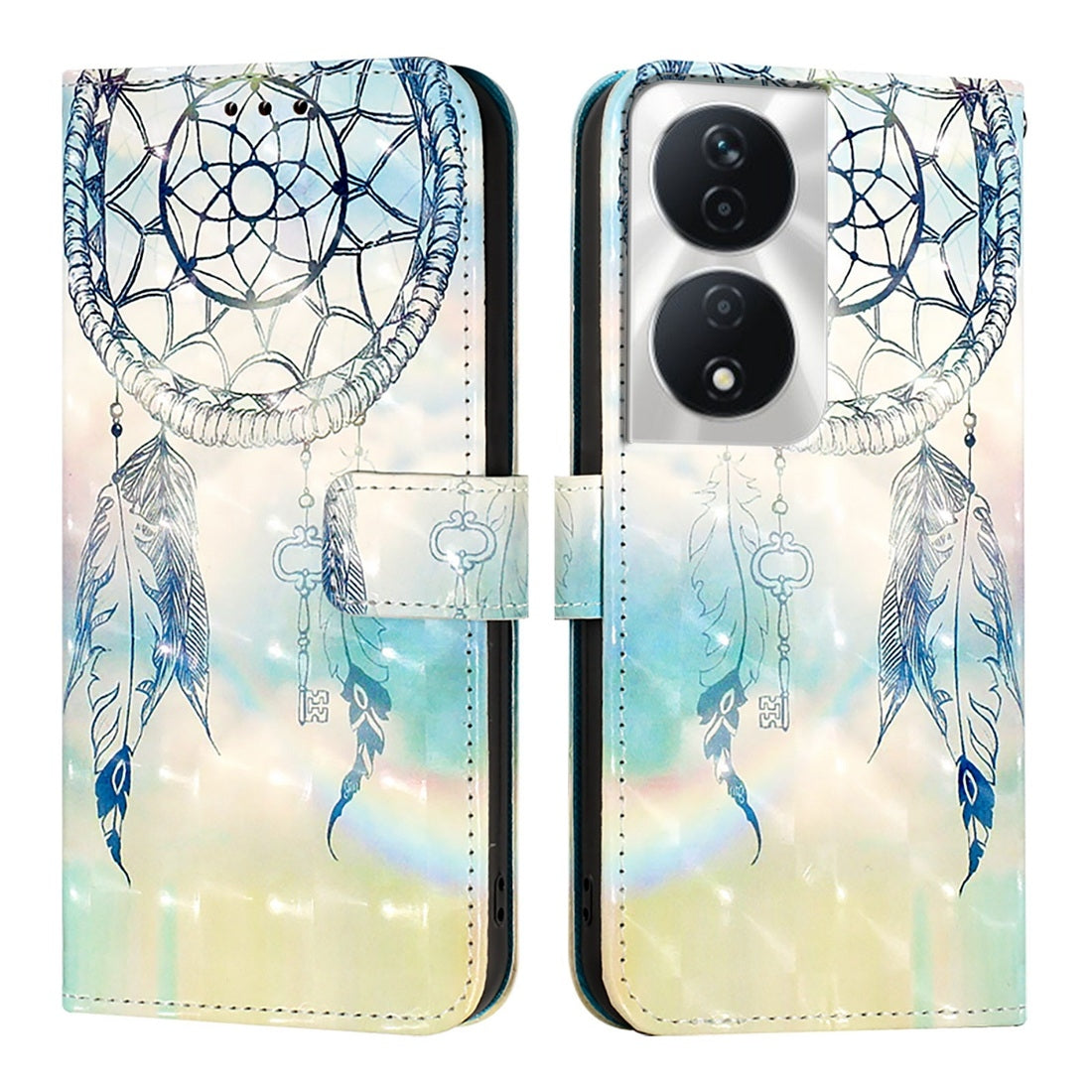 Honor 5G Global Leather Flip Phone Case with 3D Painted Design, Card Holder, Wallet & Stand Function - Durable Protection & Easy Access