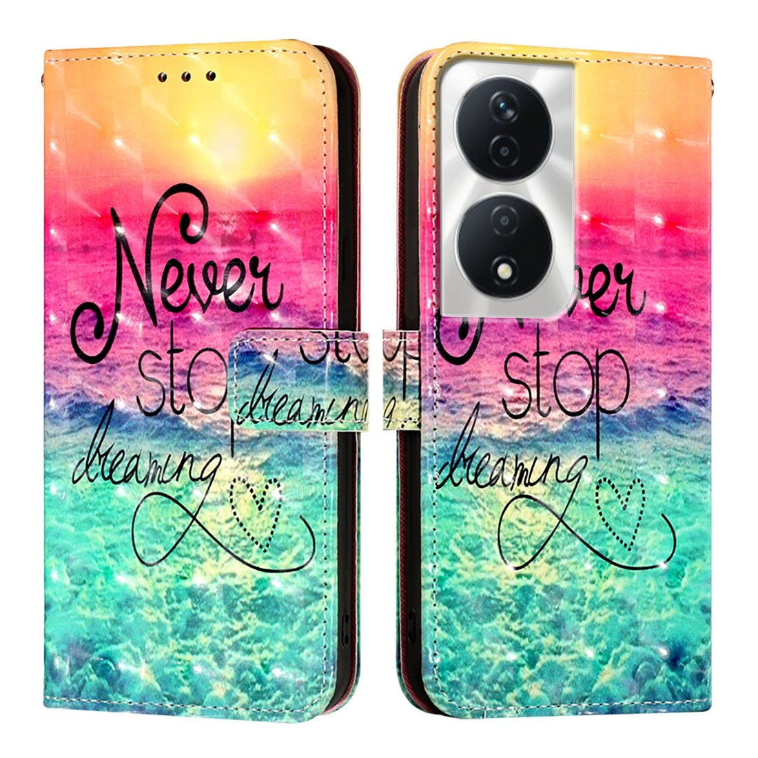 Honor 5G Global Leather Flip Phone Case with 3D Painted Design, Card Holder, Wallet & Stand Function - Durable Protection & Easy Access