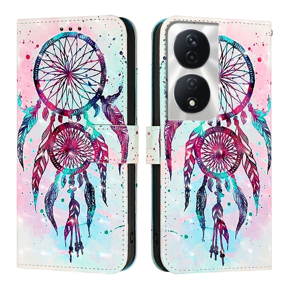 Honor 5G Global Leather Flip Phone Case with 3D Painted Design, Card Holder, Wallet & Stand Function - Durable Protection & Easy Access