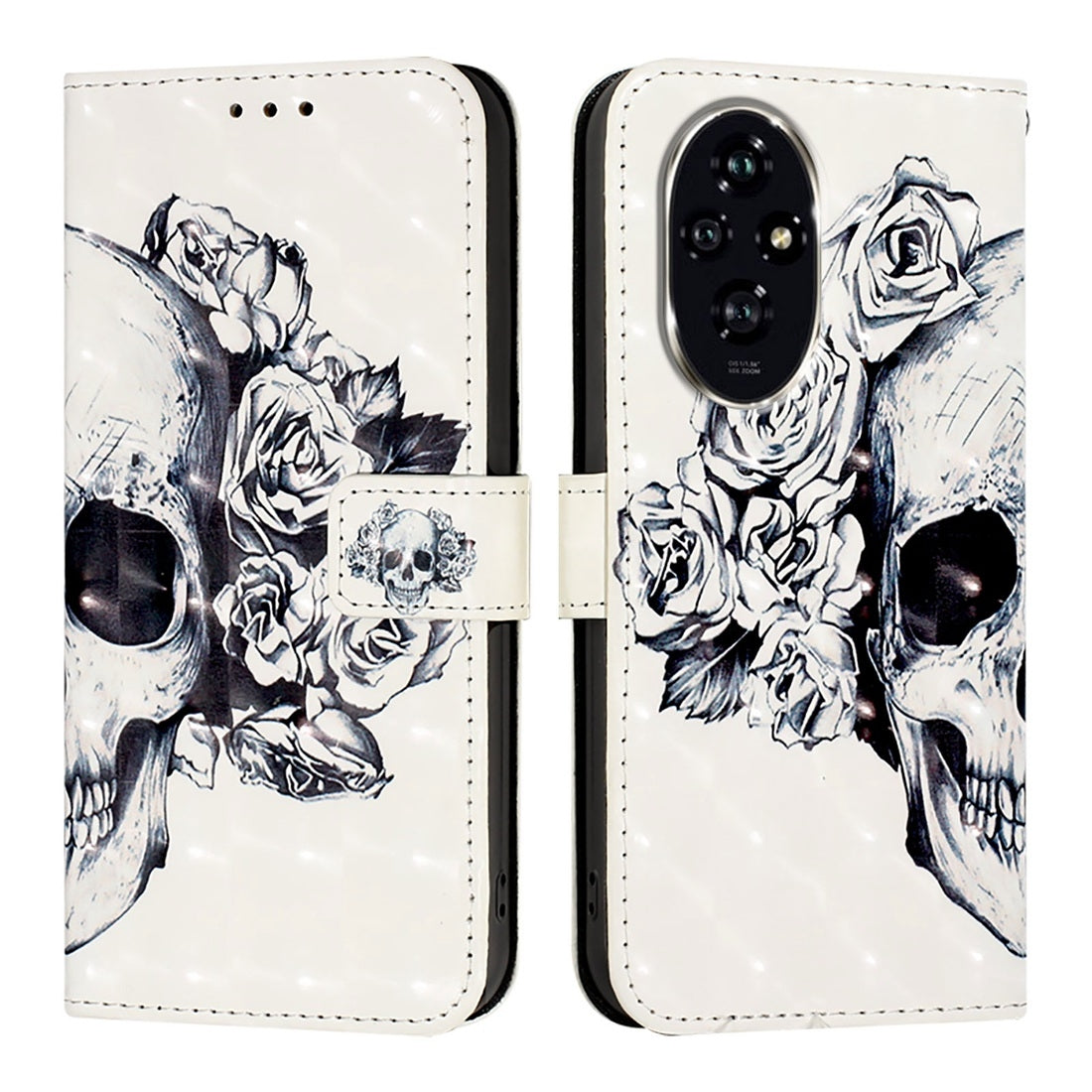 Honor 200 Leather Flip Phone Case with 3D Painted Design, Card Holder, Wallet & Stand Function - Durable Protection & Easy Access