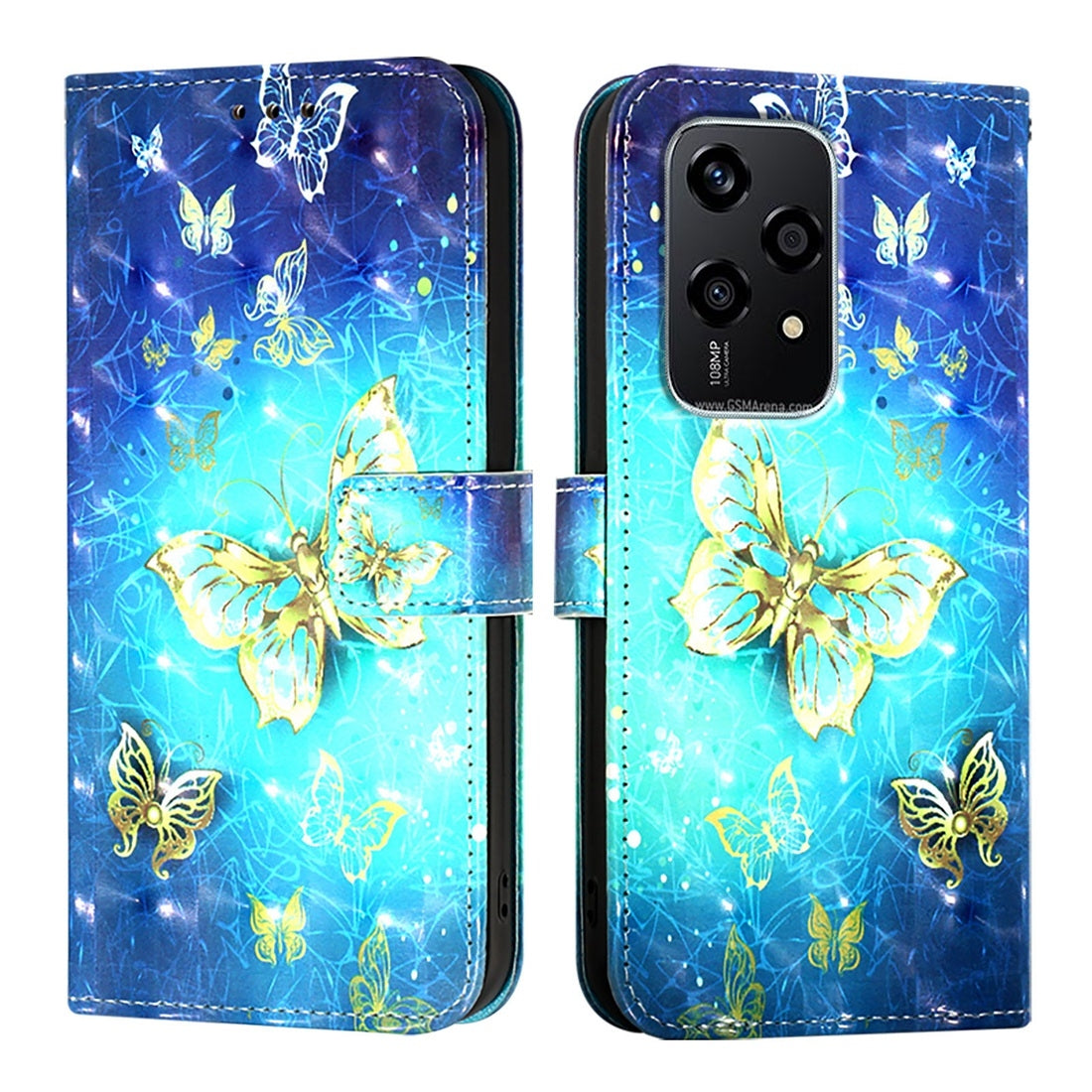 Honor 200 Lite Global Leather Flip Phone Case with 3D Painted Design, Card Holder, Wallet & Stand Function - Durable Protection & Easy Access