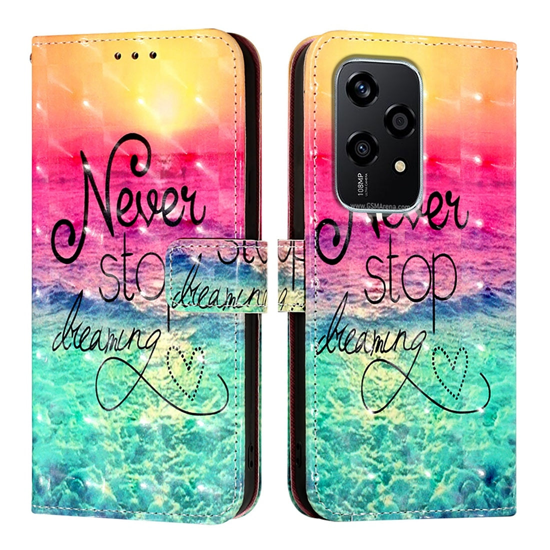 Honor 200 Lite Global Leather Flip Phone Case with 3D Painted Design, Card Holder, Wallet & Stand Function - Durable Protection & Easy Access