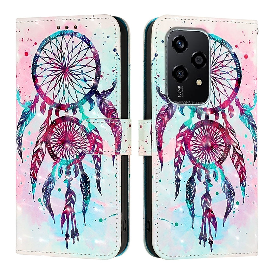 Honor 200 Lite Global Leather Flip Phone Case with 3D Painted Design, Card Holder, Wallet & Stand Function - Durable Protection & Easy Access