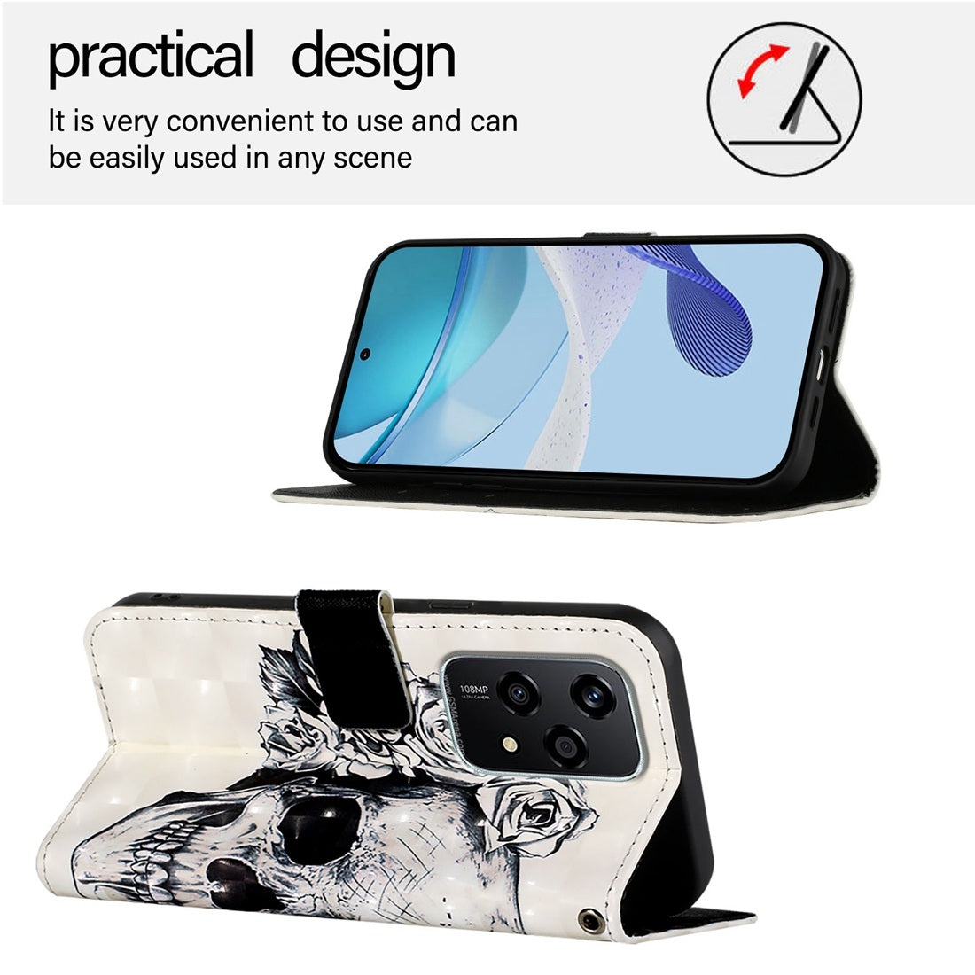 Honor 200 Lite Global Leather Flip Phone Case with 3D Painted Design, Card Holder, Wallet & Stand Function - Durable Protection & Easy Access