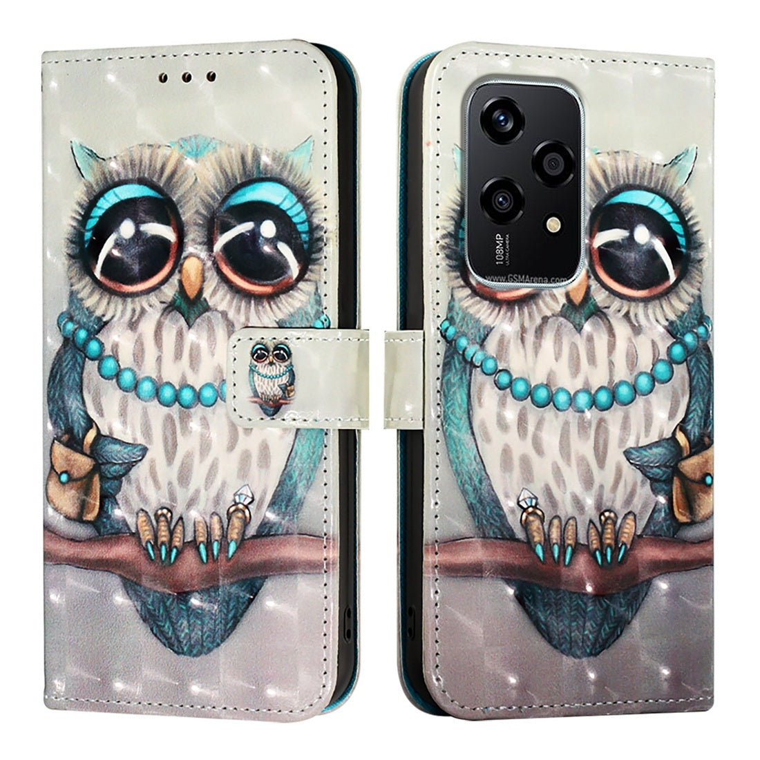 Honor 200 Lite Global Leather Flip Phone Case with 3D Painted Design, Card Holder, Wallet & Stand Function - Durable Protection & Easy Access
