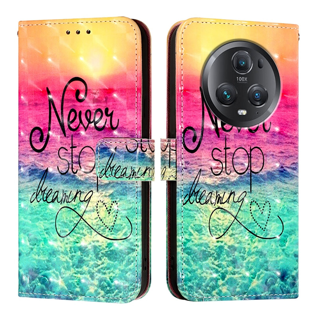 Honor Magic5 Pro Leather Flip Phone Case with 3D Painted Design, Card Holder, Wallet & Stand Function - Durable Protection & Easy Access