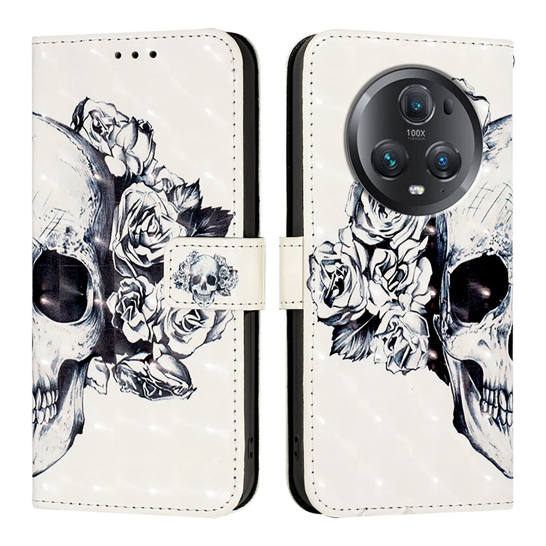Honor Magic5 Pro Leather Flip Phone Case with 3D Painted Design, Card Holder, Wallet & Stand Function - Durable Protection & Easy Access