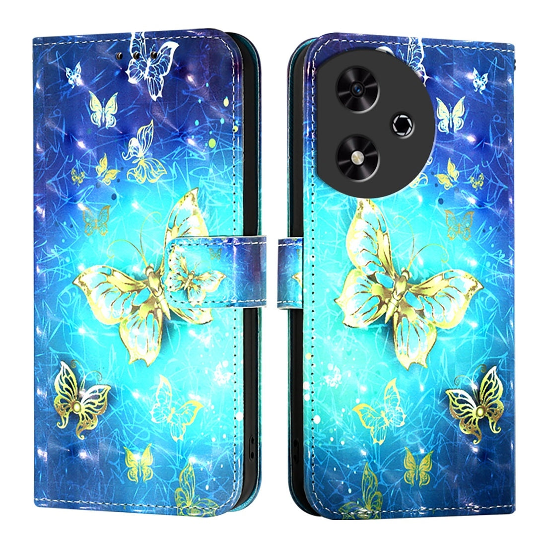 Honor Play 50 Leather Flip Phone Case with 3D Painted Design, Card Holder, Wallet & Stand Function - Durable Protection & Easy Access