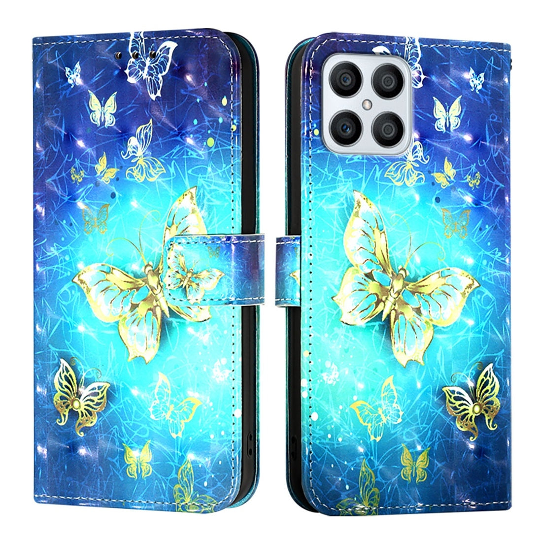 Honor Play6T Pro Leather Flip Phone Case with 3D Painted Design, Card Holder, Wallet & Stand Function - Durable Protection & Easy Access