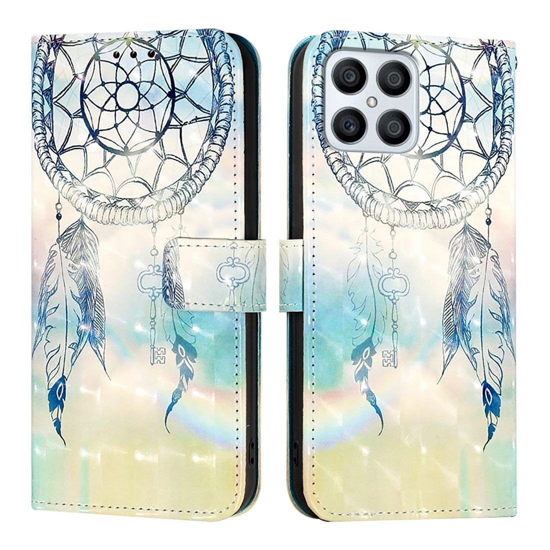 Honor Play6T Pro Leather Flip Phone Case with 3D Painted Design, Card Holder, Wallet & Stand Function - Durable Protection & Easy Access