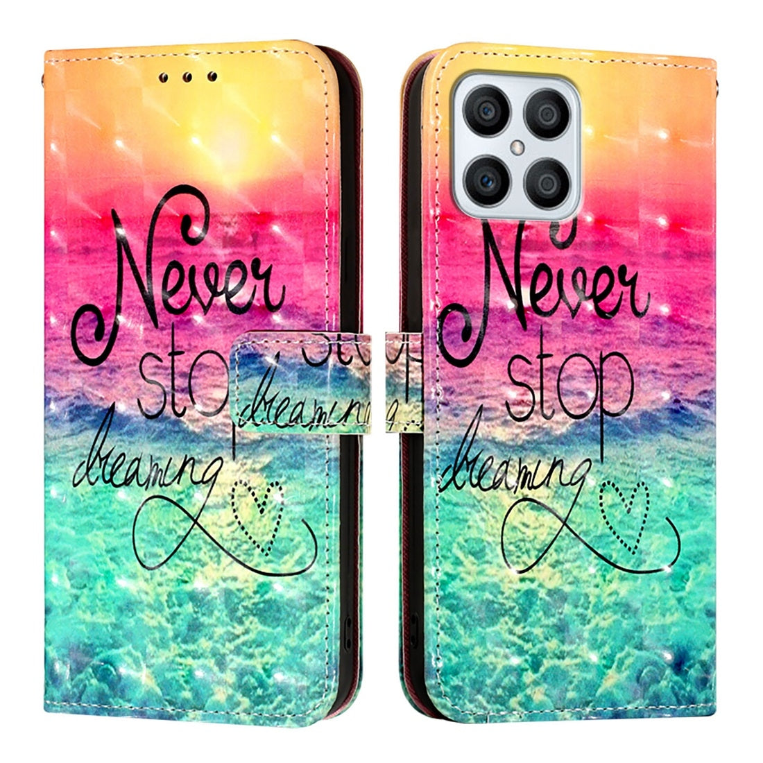 Honor Play6T Pro Leather Flip Phone Case with 3D Painted Design, Card Holder, Wallet & Stand Function - Durable Protection & Easy Access