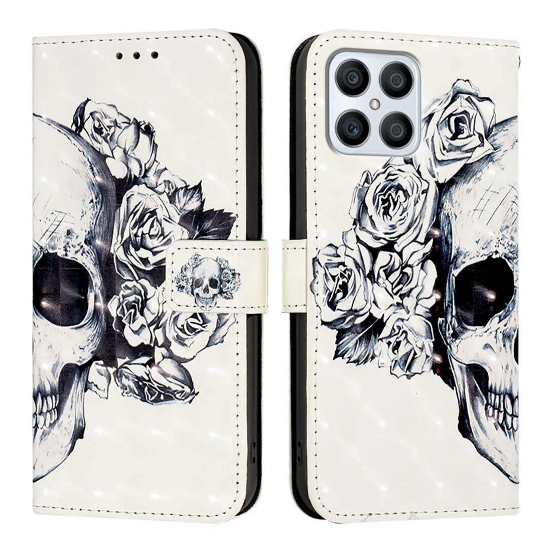 Honor Play6T Pro Leather Flip Phone Case with 3D Painted Design, Card Holder, Wallet & Stand Function - Durable Protection & Easy Access
