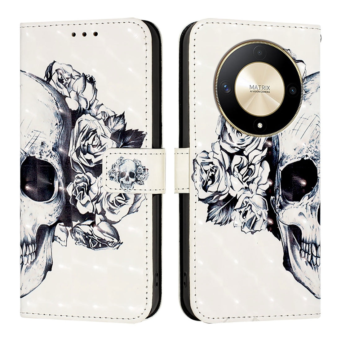Honor Magic6 Lite Global Leather Flip Phone Case with 3D Painted Design, Card Holder, Wallet & Stand Function - Durable Protection & Easy Access