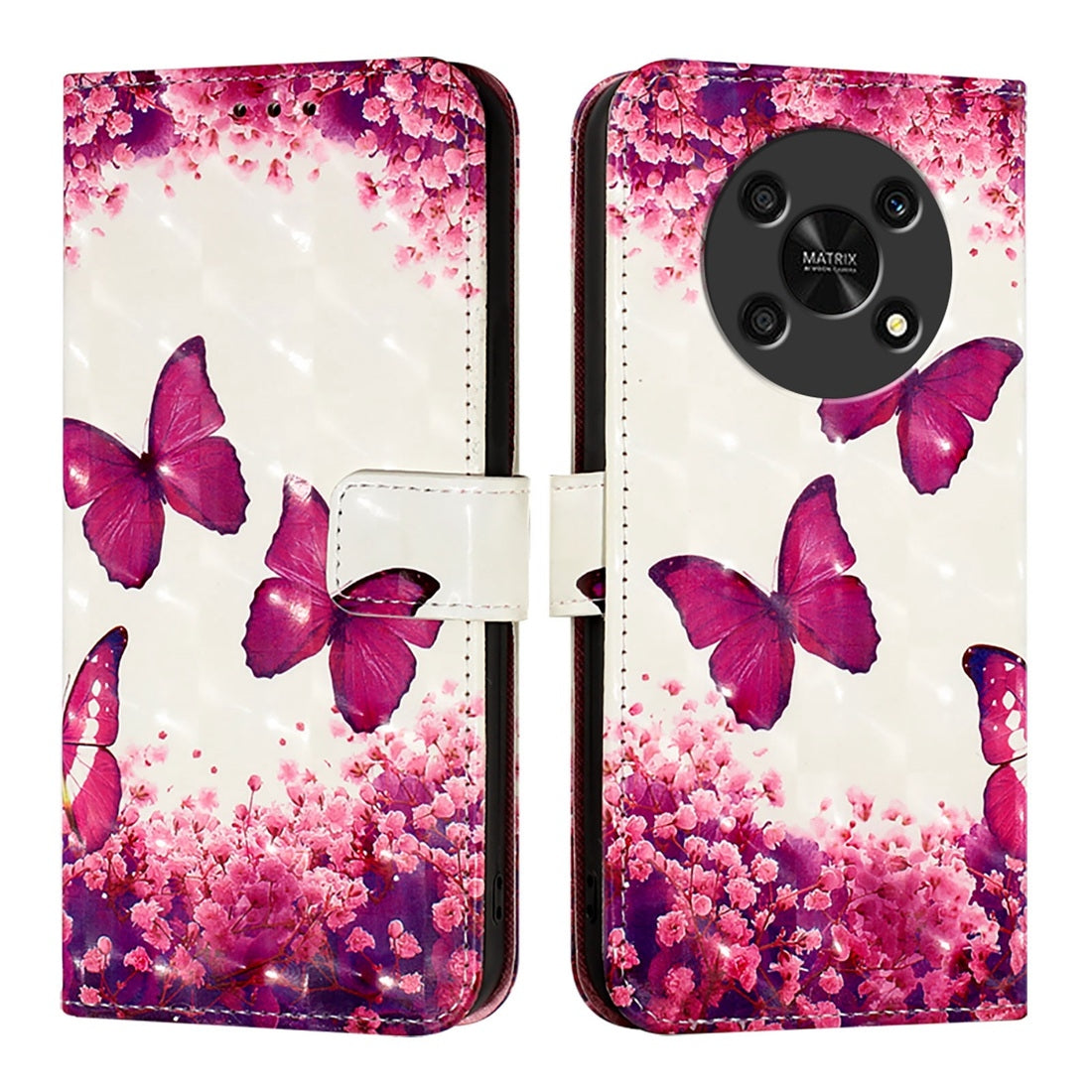 Honor X30 2021 Leather Flip Phone Case with 3D Painted Design, Card Holder, Wallet & Stand Function - Durable Protection & Easy Access