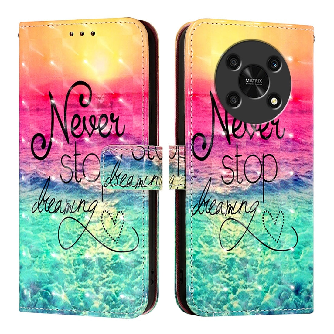 Honor X30 2021 Leather Flip Phone Case with 3D Painted Design, Card Holder, Wallet & Stand Function - Durable Protection & Easy Access