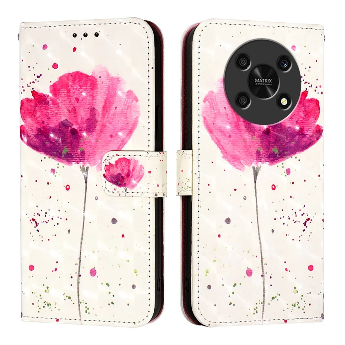 Honor X30 2021 Leather Flip Phone Case with 3D Painted Design, Card Holder, Wallet & Stand Function - Durable Protection & Easy Access