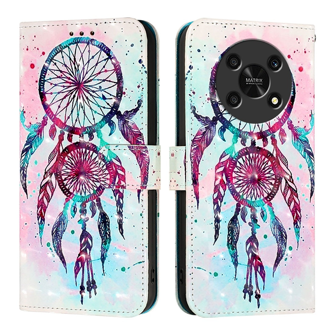 Honor X30 2021 Leather Flip Phone Case with 3D Painted Design, Card Holder, Wallet & Stand Function - Durable Protection & Easy Access