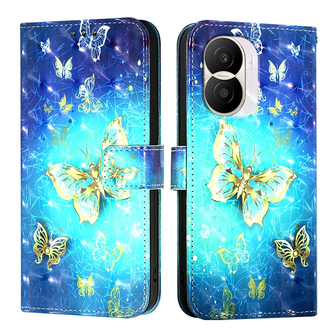 Honor X40i Leather Flip Phone Case with 3D Painted Design, Card Holder, Wallet & Stand Function - Durable Protection & Easy Access