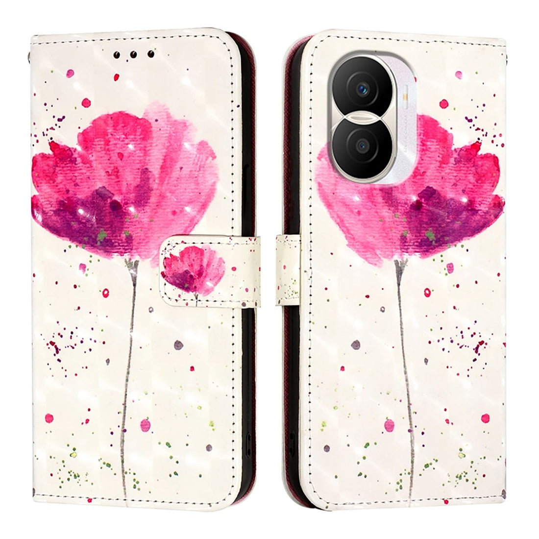 Honor X40i Leather Flip Phone Case with 3D Painted Design, Card Holder, Wallet & Stand Function - Durable Protection & Easy Access